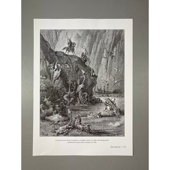 Gustave Dore, Don Quixote, Works of Rabelais, Illustration, Print~ 240707-WH 292 - Picture 2 of 4
